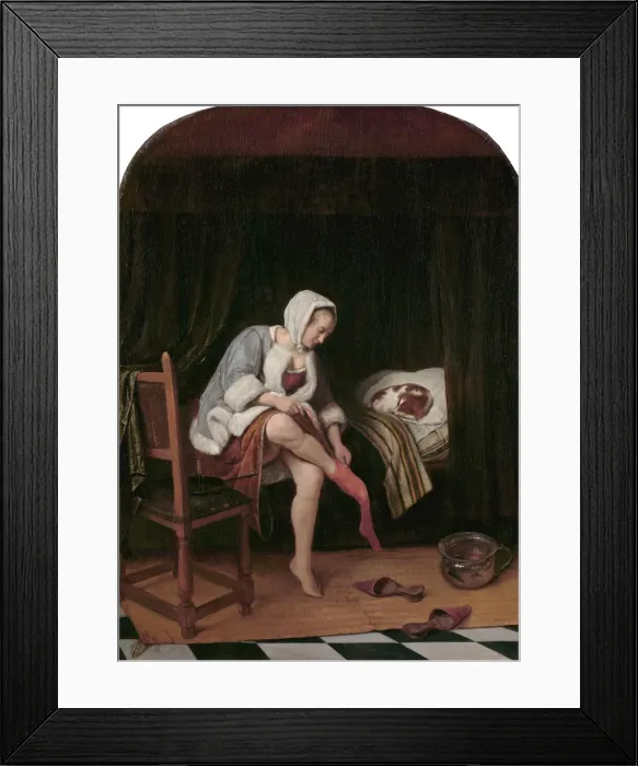 Framed Print : Woman at her toilet. Artist: Steen, Jan Havicksz (1626-1679) Framed Print : Woman at her toilet. Artist: Steen, Jan Havicksz (1626-1679)