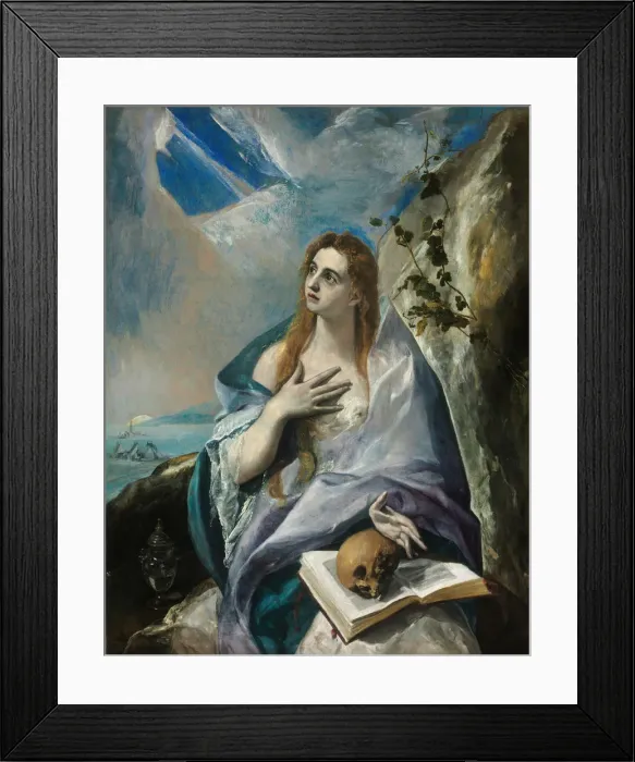 Framed Print : The Repentant Mary Magdalene. Artist: El Greco, Dominico (1541-1614) Framed Print : The Repentant Mary Magdalene. Artist: El Greco, Dominico (1541-1614)