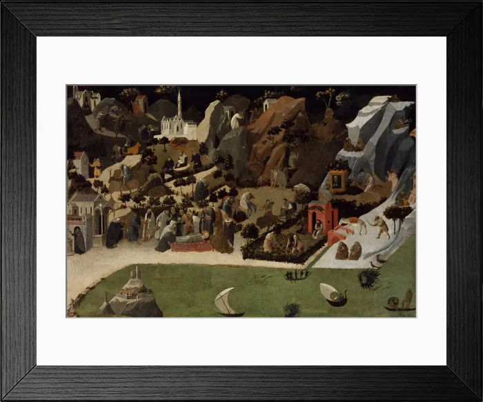 Framed Print : Scenes from the Lives of the Desert Fathers (Thebaid). Artist: Angelico, Fra Giovanni, da Fiesole (ca. 1400-1455) Framed Print : Scenes from the Lives of the Desert Fathers (Thebaid). Artist: Angelico, Fra Giovanni, da Fiesole (ca. 1400-1455)