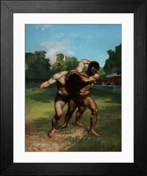 Framed Print : The Wrestlers. Artist: Courbet, Gustave (1819-1877) Framed Print : The Wrestlers. Artist: Courbet, Gustave (1819-1877)