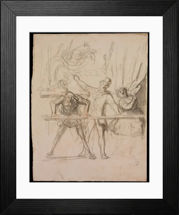 Framed Print : The Side-Show. Artist: Daumier, Honore (1808-1879) Framed Print : The Side-Show. Artist: Daumier, Honore (1808-1879)