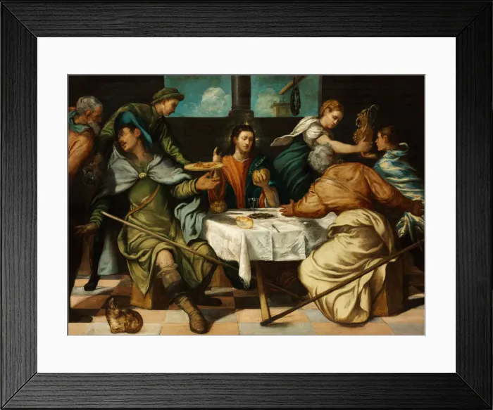 Framed Print : The Supper at Emmaus. Artist: Tintoretto, Jacopo (1518-1594) Framed Print : The Supper at Emmaus. Artist: Tintoretto, Jacopo (1518-1594)