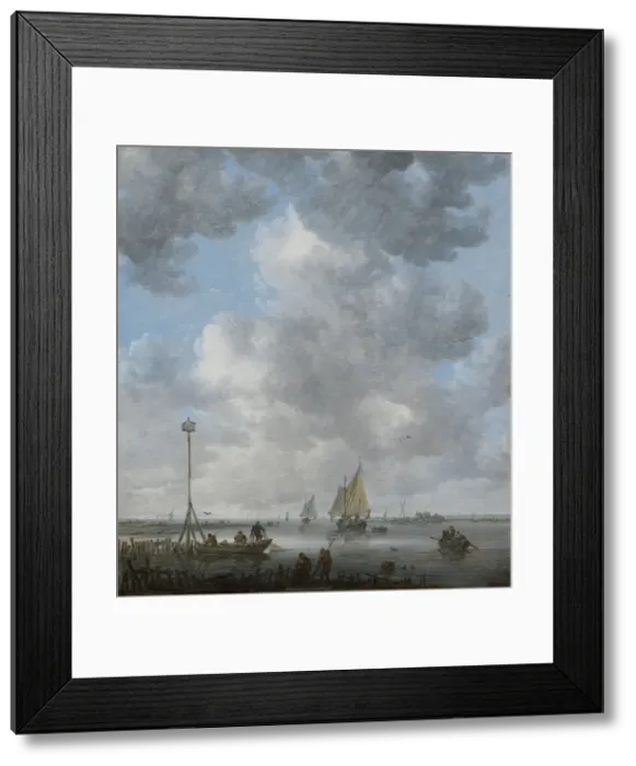 Framed Print : A Calm. Artist: Goyen, Jan Josefsz, van (1596-1656) Framed Print : A Calm. Artist: Goyen, Jan Josefsz, van (1596-1656)
