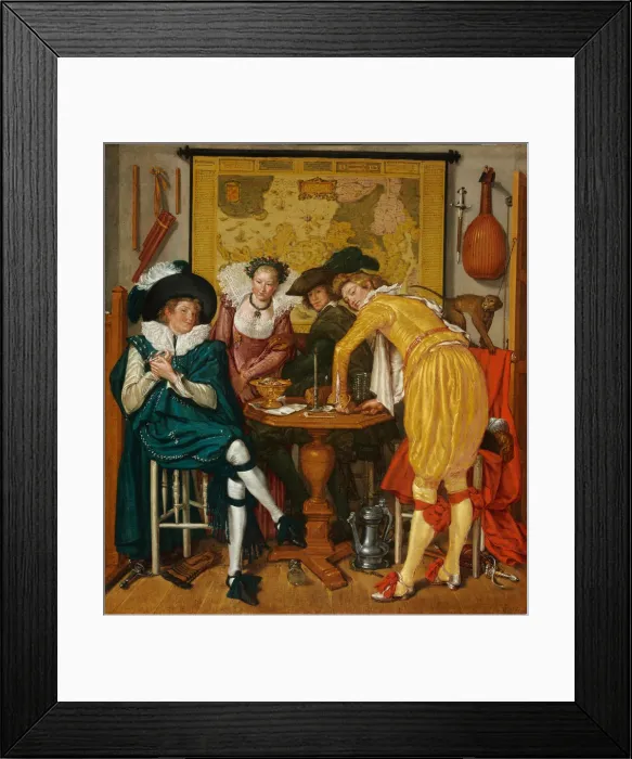 Framed Print : Merry company. Artist: Buytewech, Willem Pietersz. (1591 / 92-1624) Framed Print : Merry company. Artist: Buytewech, Willem Pietersz. (1591 / 92-1624)
