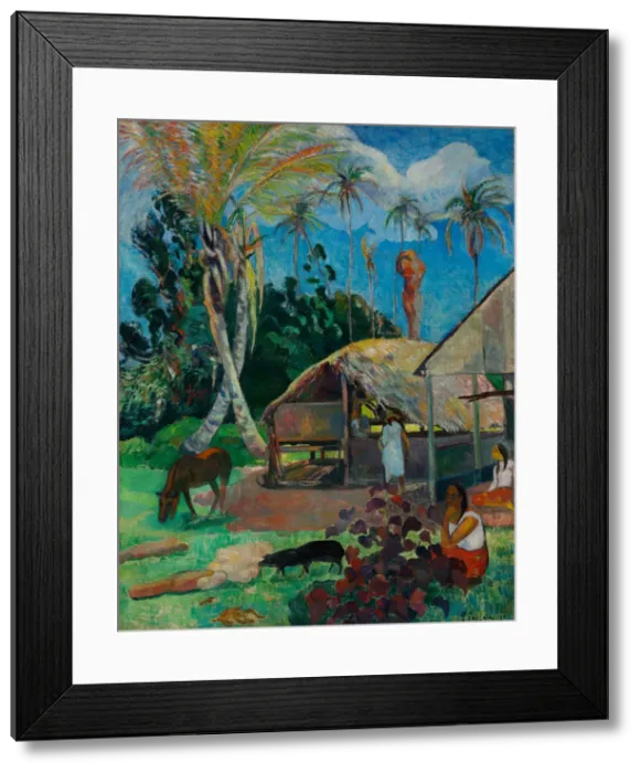 Framed Print : The Black Pigs. Artist: Gauguin, Paul Eugene Henri (1848-1903) Framed Print : The Black Pigs. Artist: Gauguin, Paul Eugene Henri (1848-1903)