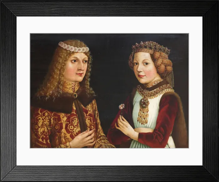 Framed Print : Wedding portrait of Ladislaus the Posthumous (1440-1457) and Magdalena of Valois (1443-1495). Artist: Anonymous Framed Print : Wedding portrait of Ladislaus the Posthumous (1440-1457) and Magdalena of Valois (1443-1495). Artist: Anonymous