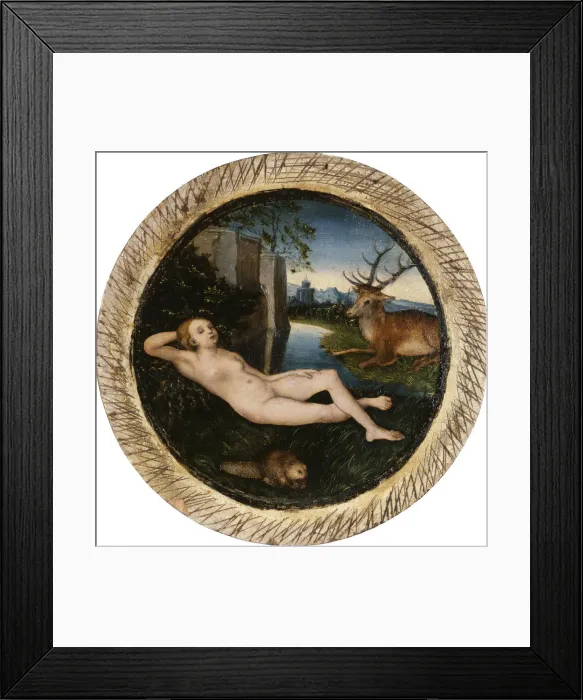 Framed Print : The Nymph of the spring. Artist: Cranach, Lucas, the Elder (1472-1553) Framed Print : The Nymph of the spring. Artist: Cranach, Lucas, the Elder (1472-1553)