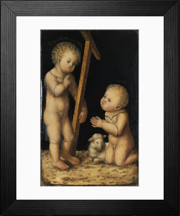Framed Print : Christ and John the Baptist as Children. Artist: Cranach, Lucas, the Elder (1472-1553) Framed Print : Christ and John the Baptist as Children. Artist: Cranach, Lucas, the Elder (1472-1553)