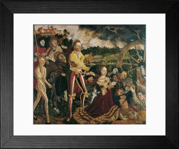 Framed Print : Altarpiece with the Martyrdom of Saint Catharine, central panel. Artist: Cranach, Lucas, the Elder (1472-1553) Framed Print : Altarpiece with the Martyrdom of Saint Catharine, central panel. Artist: Cranach, Lucas, the Elder (1472-1553)