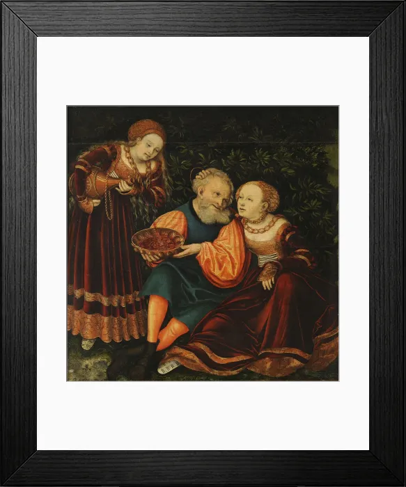 Framed Print : Lot and his Daughters. Artist: Cranach, Lucas, the Elder (1472-1553) Framed Print : Lot and his Daughters. Artist: Cranach, Lucas, the Elder (1472-1553)