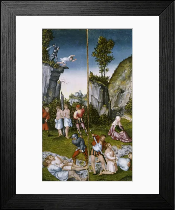 Framed Print : Saint Felicitas at the martyrdom of her seven sons. Artist: Cranach, Lucas, the Elder (1472-1553) Framed Print : Saint Felicitas at the martyrdom of her seven sons. Artist: Cranach, Lucas, the Elder (1472-1553)