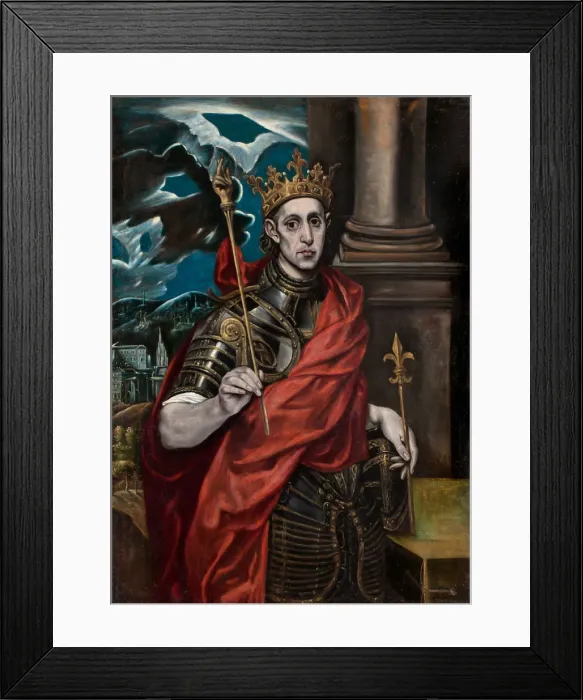 Framed Print : Saint Louis IX of France. Artist: El Greco, (Studio of) Framed Print : Saint Louis IX of France. Artist: El Greco, (Studio of)