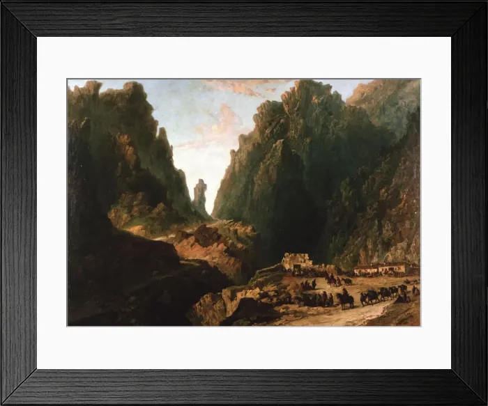 Framed Print : Lanscape with Smugglers. Artist: Lucas Velazquez, Eugenio (1817-1870) Framed Print : Lanscape with Smugglers. Artist: Lucas Velazquez, Eugenio (1817-1870)