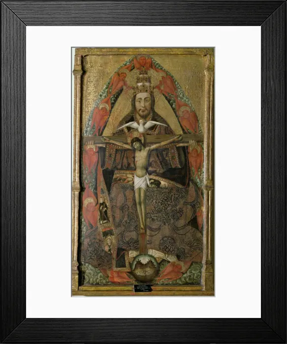 Framed Print : The Holy Trinity. Artist: Rexach, Juan (1415-1484) Framed Print : The Holy Trinity. Artist: Rexach, Juan (1415-1484)
