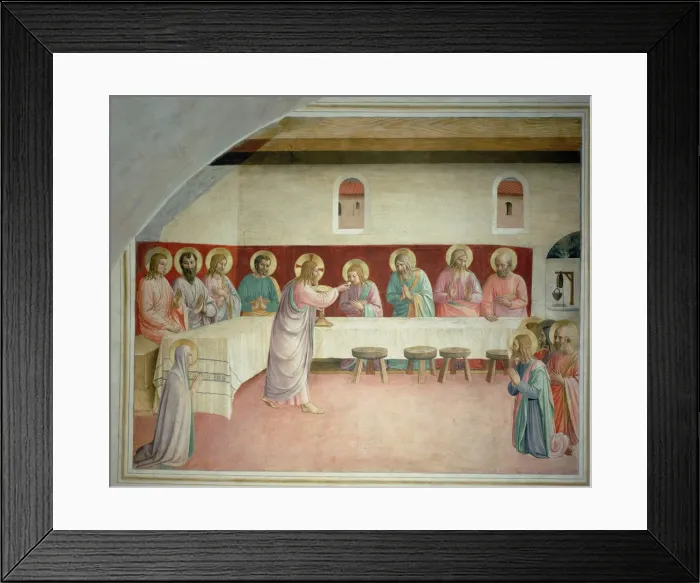 Framed Print : The Holy Communion and the Last Supper. Artist: Angelico, Fra Giovanni, da Fiesole (ca. 1400-1455) Framed Print : The Holy Communion and the Last Supper. Artist: Angelico, Fra Giovanni, da Fiesole (ca. 1400-1455)