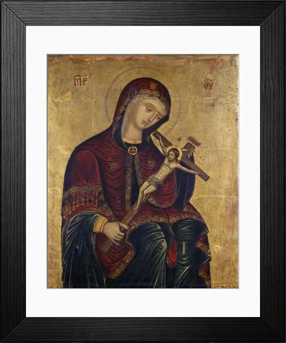Framed Print : The Virgin with the Crucifix (Pieta). Artist: Anonymous Framed Print : The Virgin with the Crucifix (Pieta). Artist: Anonymous