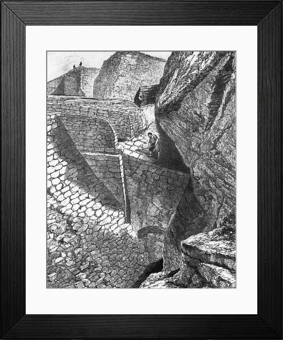 Framed Print : Heinrich Schliemanns excavation at Troy. (From: Gods, Graves, and Scholars by C. W. Ceram). Artist: Anonymous Framed Print : Heinrich Schliemanns excavation at Troy. (From: Gods, Graves, and Scholars by C. W. Ceram). Artist: Anonymous