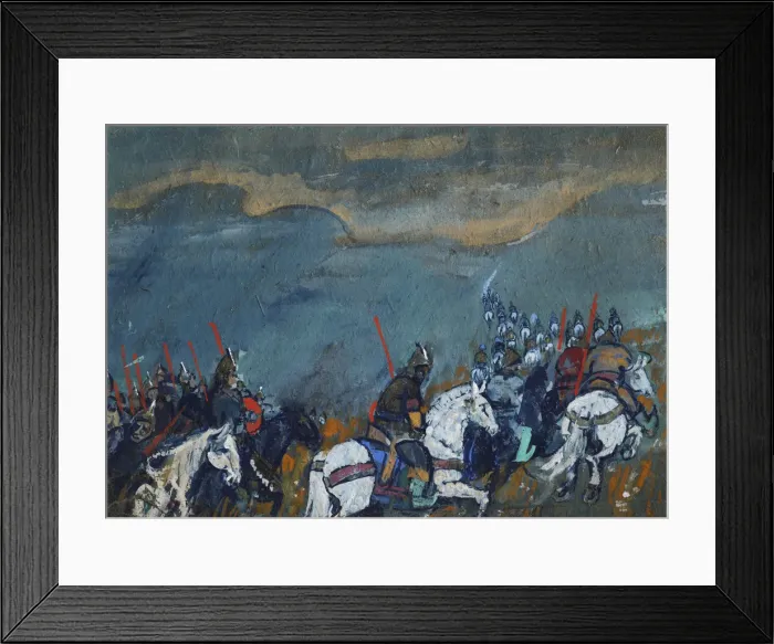 Framed Print : Army of Tsar Dodon. Illustration for the fairy tale The Golden Cockerel by A. Pushkin. Artist: Malyutin, Sergei Vasilyevich (1859-1937) Framed Print : Army of Tsar Dodon. Illustration for the fairy tale The Golden Cockerel by A. Pushkin. Artist: Malyutin, Sergei Vasilyevich (1859-1937)