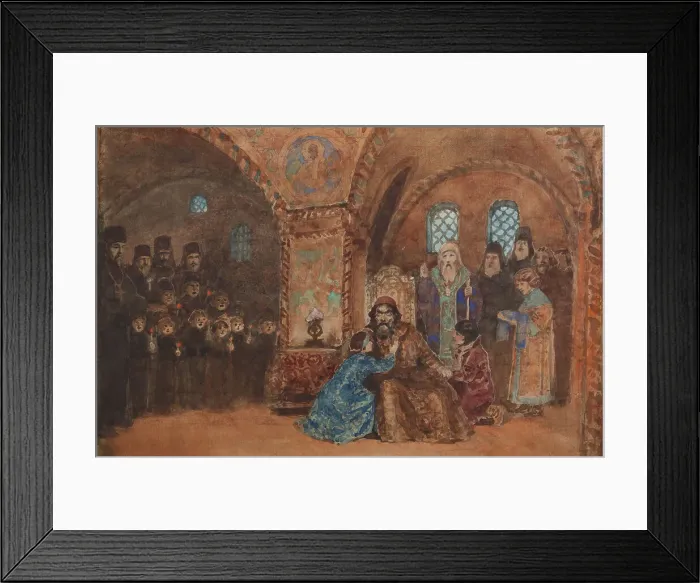 Framed Print : Stage design for the opera Boris Godunov by M. Musorgsky. Artist: Polenov, Vasili Dmitrievich (1844-1927) Framed Print : Stage design for the opera Boris Godunov by M. Musorgsky. Artist: Polenov, Vasili Dmitrievich (1844-1927)