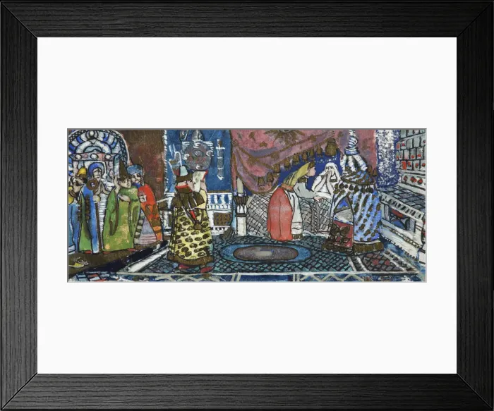 Framed Print : Illustration for the Fairy tale of the Tsar Saltan by A. Pushkin. Artist: Malyutin, Sergei Vasilyevich (1859-1937) Framed Print : Illustration for the Fairy tale of the Tsar Saltan by A. Pushkin. Artist: Malyutin, Sergei Vasilyevich (1859-1937)