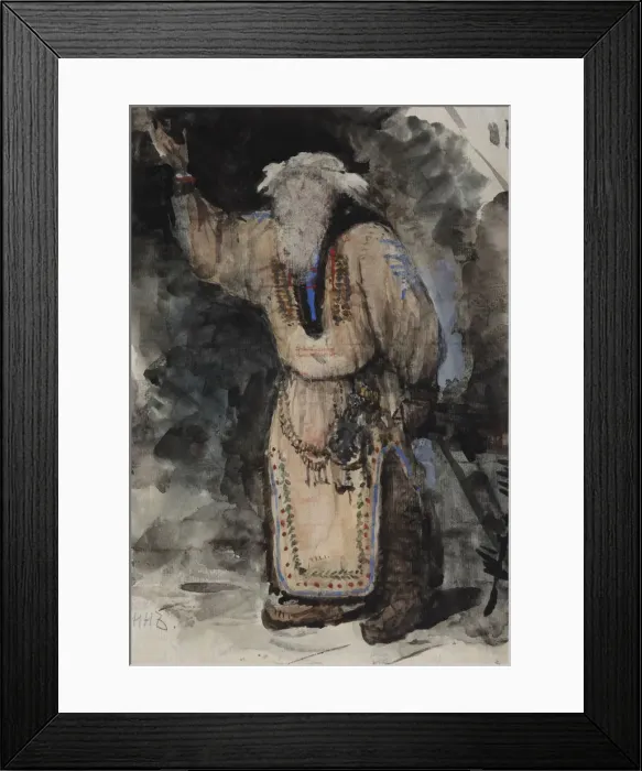 Framed Print : Costume design for the opera Ruslan and Lyudmila by M. Glinka. Artist: Serov, Valentin Alexandrovich (1865-1911) Framed Print : Costume design for the opera Ruslan and Lyudmila by M. Glinka. Artist: Serov, Valentin Alexandrovich (1865-1911)