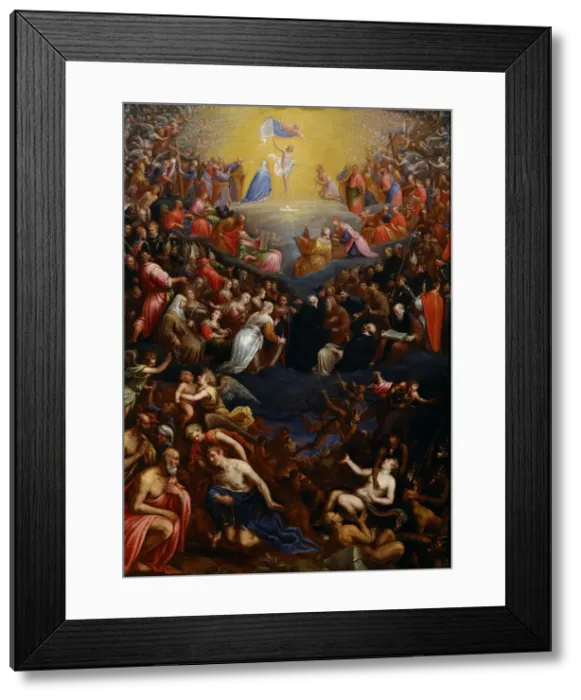 Framed Print : The Last Judgment. Artist: Bassano, Leandro (1557-1622) Framed Print : The Last Judgment. Artist: Bassano, Leandro (1557-1622)