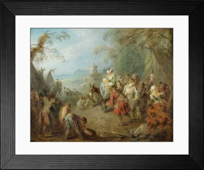 Framed Print : Encampment (Soldiers Halt). Artist: Pater, Jean-Baptiste (1695-1736) Framed Print : Encampment (Soldiers Halt). Artist: Pater, Jean-Baptiste (1695-1736)