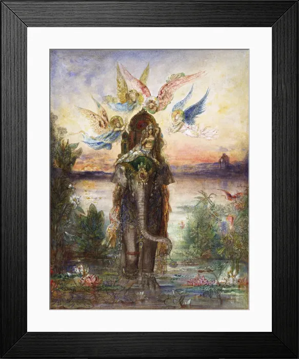 Framed Print : The Sacred Elephant (Peri). Artist: Moreau, Gustave (1826-1898) Framed Print : The Sacred Elephant (Peri). Artist: Moreau, Gustave (1826-1898)