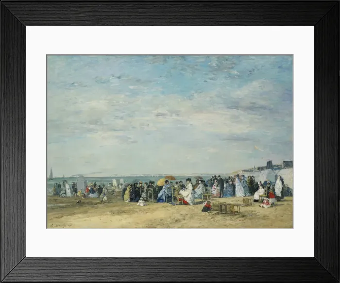 Framed Print : The Beach at Trouville. Artist: Boudin, Eugene-Louis (1824-1898) Framed Print : The Beach at Trouville. Artist: Boudin, Eugene-Louis (1824-1898)