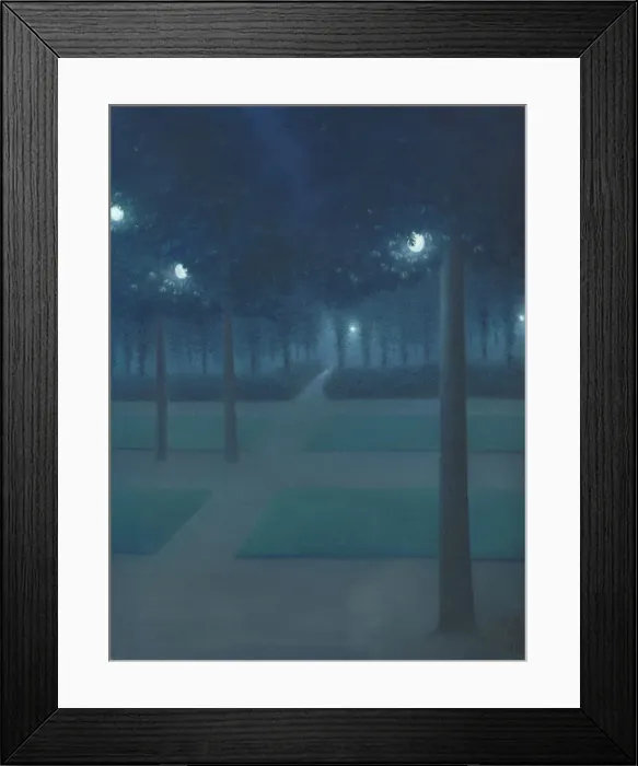 Framed Print : Nocturne in the Parc Royal, Brussels. Artist: Degouve de Nuncques, William (1867-1935) Framed Print : Nocturne in the Parc Royal, Brussels. Artist: Degouve de Nuncques, William (1867-1935)