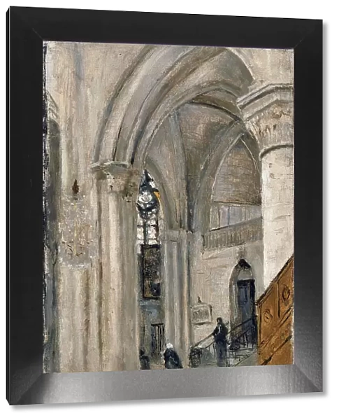 Interior of the Church at Mantes. Artist: Corot, Jean-Baptiste Camille (1796-1875)