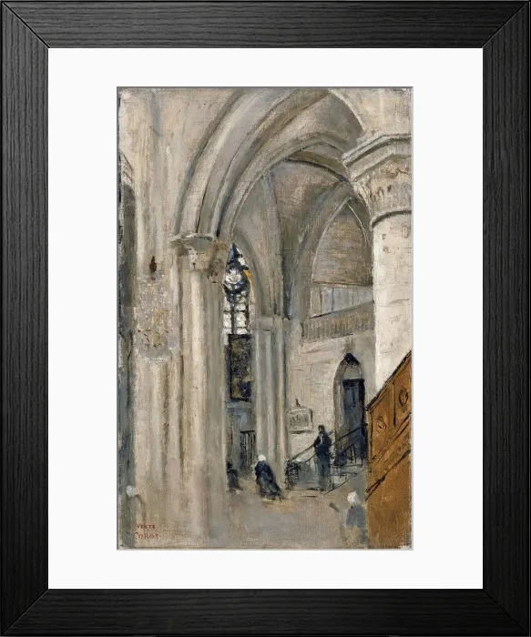 Framed Print : Interior of the Church at Mantes. Artist: Corot, Jean-Baptiste Camille (1796-1875) Framed Print : Interior of the Church at Mantes. Artist: Corot, Jean-Baptiste Camille (1796-1875)