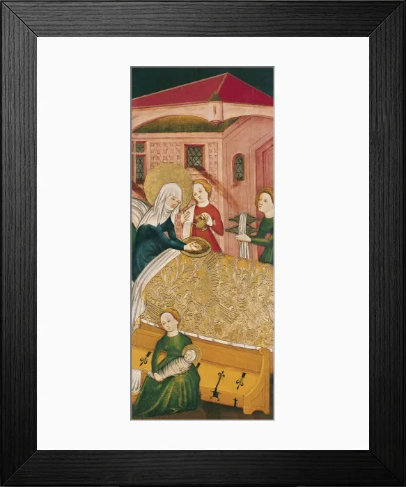 Framed Print : The Birth of the Virgin. Artist: Master of Konstanz (active ca 1430)