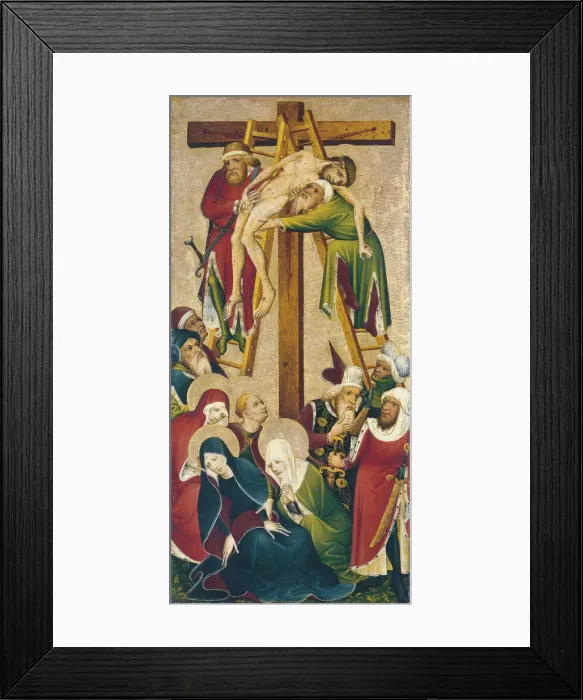 Framed Print : The Descent from the Cross. Artist: Master of the Middle-Rhine (active 1470-1480) Framed Print : The Descent from the Cross. Artist: Master of the Middle-Rhine (active 1470-1480)