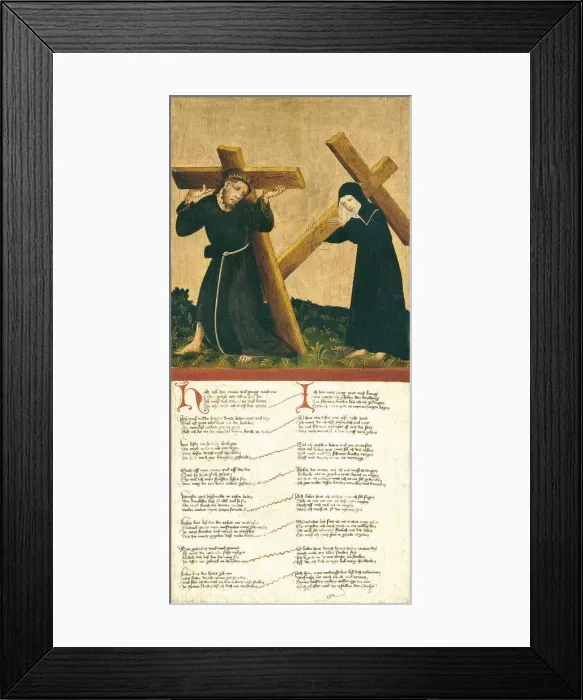 Framed Print : Christ Carrying the Cross. Artist: Master of the Middle-Rhine (active 1470-1480) Framed Print : Christ Carrying the Cross. Artist: Master of the Middle-Rhine (active 1470-1480)