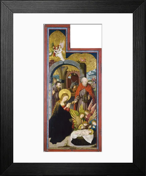 Framed Print : The Adoration of the Shepherds. Artist: Swabian master (active ca. 1500) Framed Print : The Adoration of the Shepherds. Artist: Swabian master (active ca. 1500)