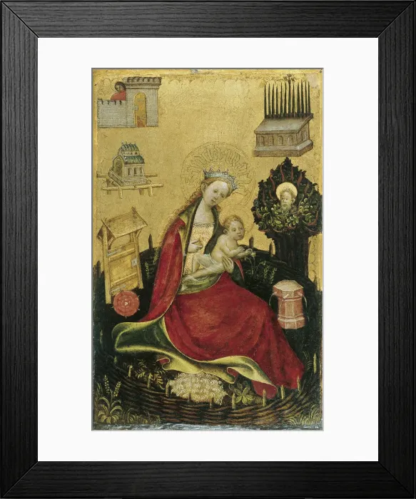 Framed Print : The Virgin and Child in the Hortus Conclusus. Artist: Westphalian Master (active ca 1470-1480) Framed Print : The Virgin and Child in the Hortus Conclusus. Artist: Westphalian Master (active ca 1470-1480)