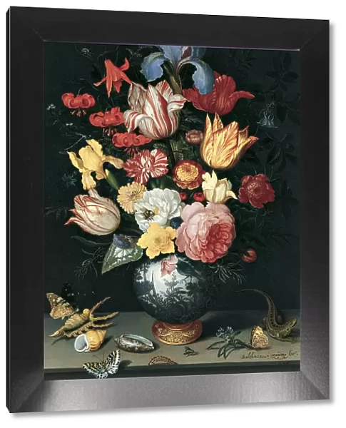 Chinese Vase with Flowers, Shells and Insects. Artist: Ast, Balthasar, van der (1593  /  4-1657)