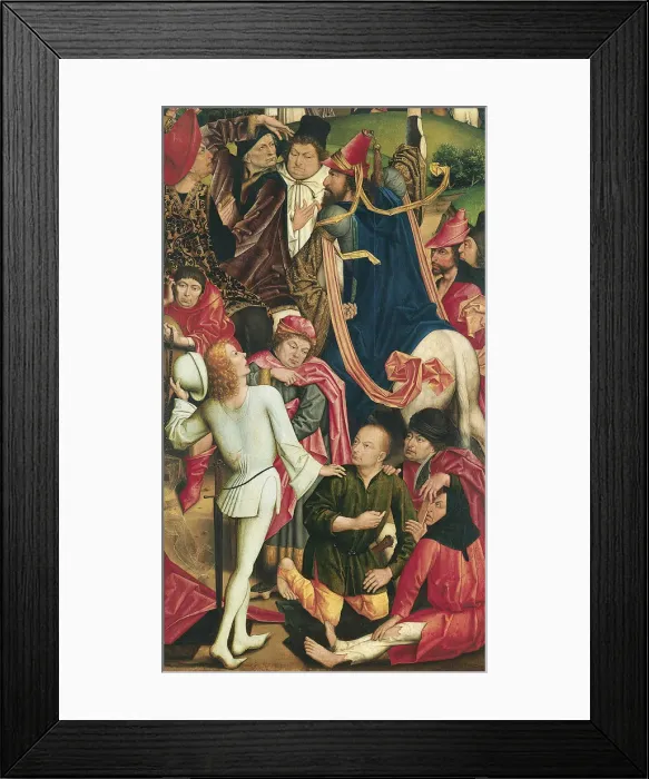 Framed Print : Knights and Soldiers playing Dice for Christs Robe. Artist: Baegert, Derick (ca 1440-after 1502) Framed Print : Knights and Soldiers playing Dice for Christs Robe. Artist: Baegert, Derick (ca 1440-after 1502)