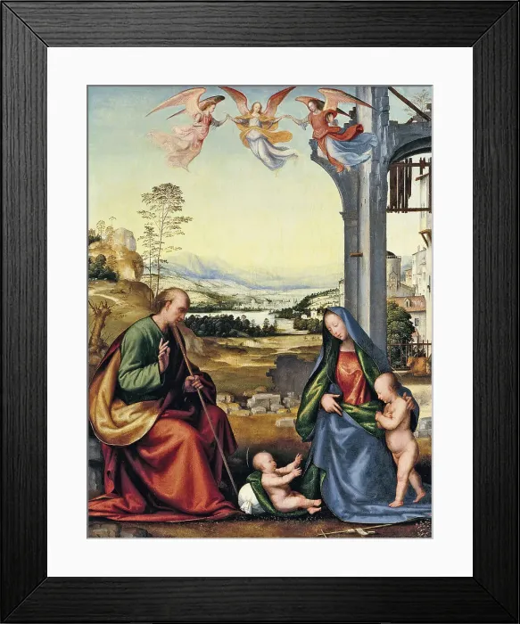 Framed Print : The Holy Family with John the Baptist. Artist: Bartolommeo, Fra (1472-1517) Framed Print : The Holy Family with John the Baptist. Artist: Bartolommeo, Fra (1472-1517)