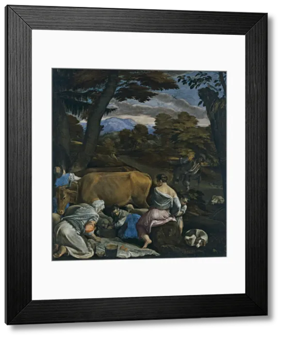 Framed Print : The Parable of the Sower. Artist: Bassano, Jacopo, il vecchio (ca. 1510-1592) Framed Print : The Parable of the Sower. Artist: Bassano, Jacopo, il vecchio (ca. 1510-1592)