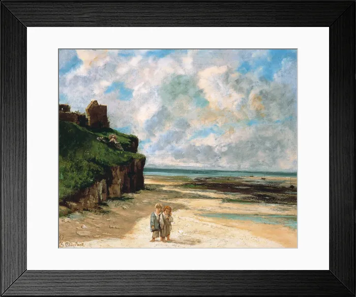 Framed Print : The Beach at Saint-Aubin-sur-Mer. Artist: Courbet, Gustave (1819-1877) Framed Print : The Beach at Saint-Aubin-sur-Mer. Artist: Courbet, Gustave (1819-1877)