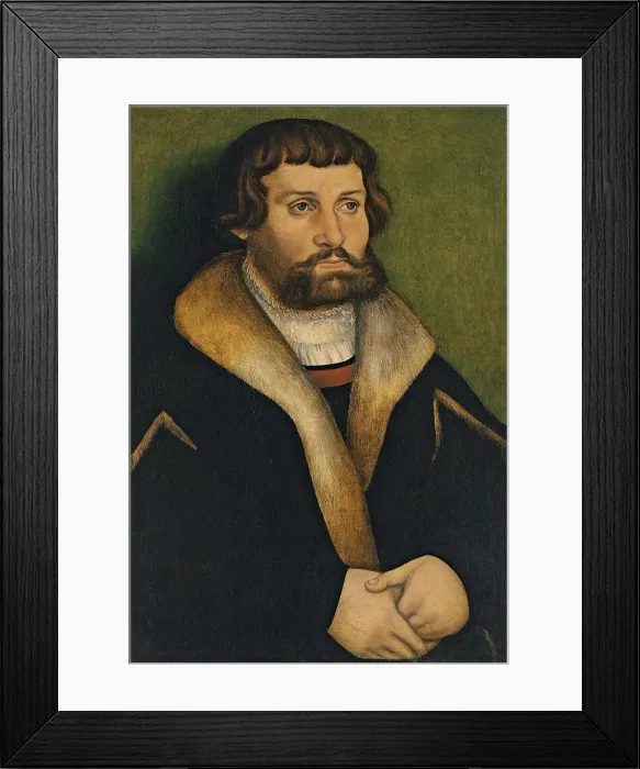 Framed Print : Portrait of a bearded Man. Artist: Cranach, Hans (ca 1513-1537) Framed Print : Portrait of a bearded Man. Artist: Cranach, Hans (ca 1513-1537)