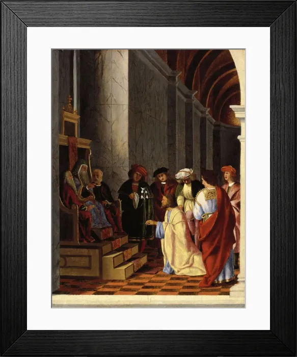Framed Print : Saint Joseph before the High priest. Artist: Lotto, Lorenzo (1480-1556) Framed Print : Saint Joseph before the High priest. Artist: Lotto, Lorenzo (1480-1556)