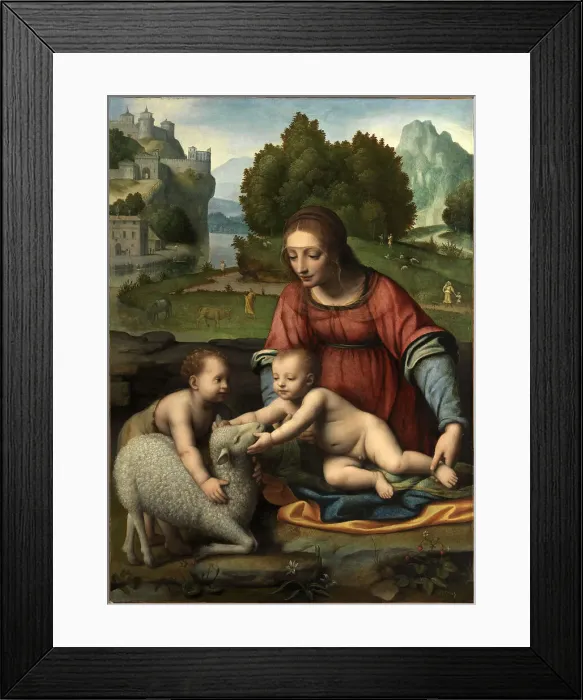 Framed Print : The Virgin and Child with the Infant Saint John. Artist: Luini, Bernardino (ca. 1480-1532) Framed Print : The Virgin and Child with the Infant Saint John. Artist: Luini, Bernardino (ca. 1480-1532)