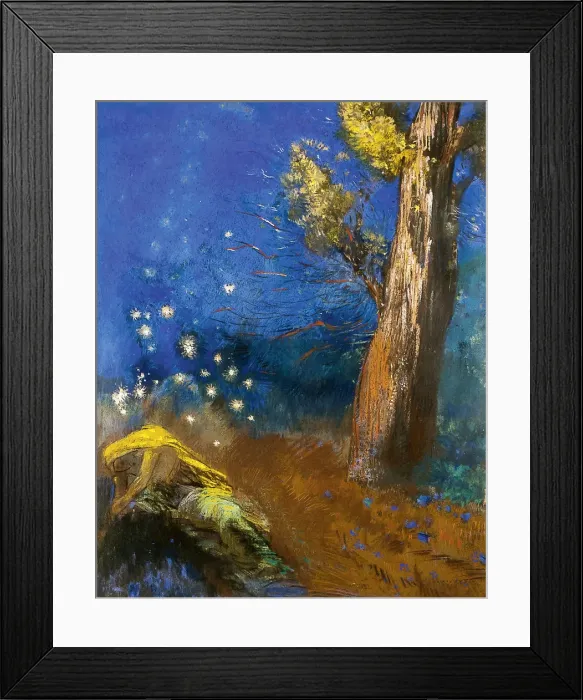 Framed Print : The Death of Buddha (La Mort de Bouddha). Artist: Redon, Odilon (1840-1916) Framed Print : The Death of Buddha (La Mort de Bouddha). Artist: Redon, Odilon (1840-1916)