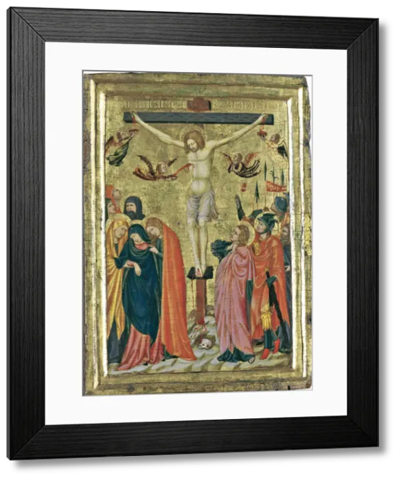 Framed Print : The Crucifixion. Artist: Master of the Pomposa Chapterhouse (active ca 1320) Framed Print : The Crucifixion. Artist: Master of the Pomposa Chapterhouse (active ca 1320)
