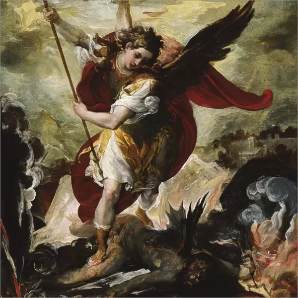 Saint Michael Vanquishing Satan. Artist: Maffei, Francesco (ca 1600-1660)