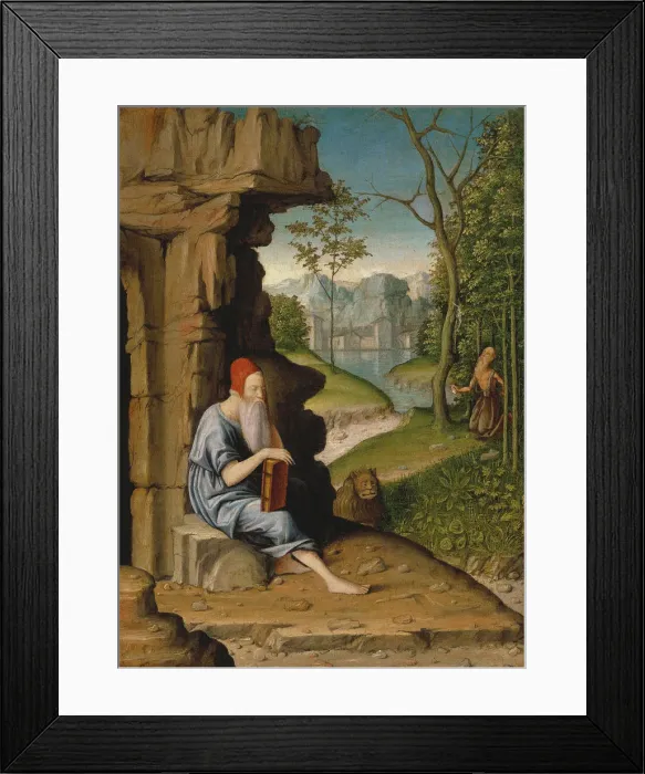 Framed Print : Saint Jerome in the Desert. Artist: Montagna, Bartolomeo (1449-1523) Framed Print : Saint Jerome in the Desert. Artist: Montagna, Bartolomeo (1449-1523)
