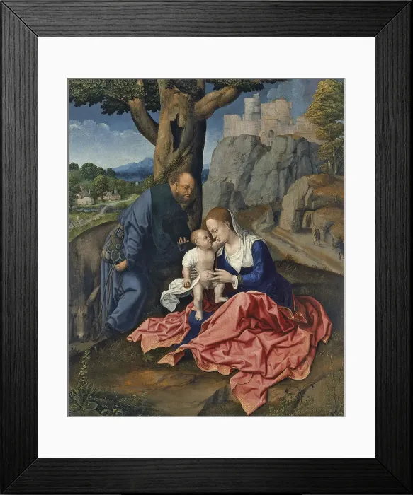 Framed Print : The Rest on the Flight into Egypt. Artist: Orley, Bernaert, van (1488-1541) Framed Print : The Rest on the Flight into Egypt. Artist: Orley, Bernaert, van (1488-1541)